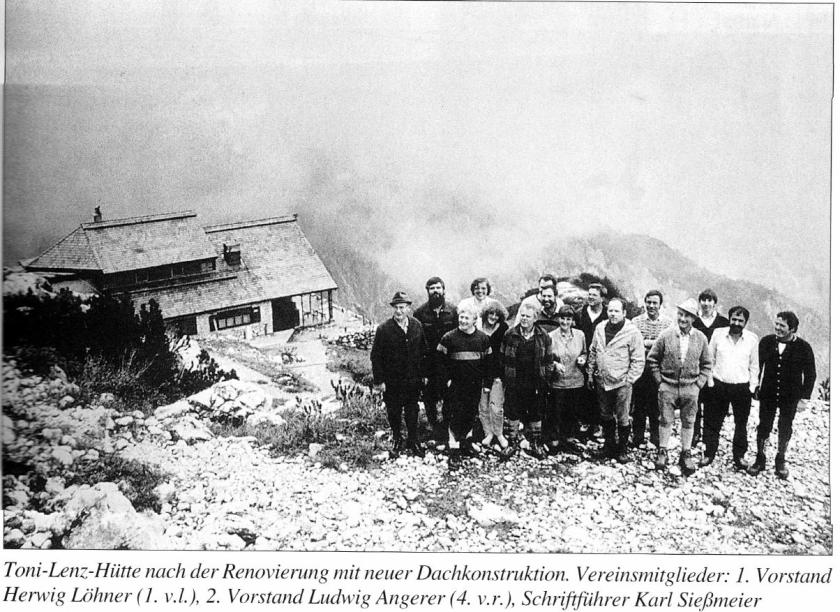 Nach der ersten Renovierung der Toni Lenz Hütte im Jahr 1950
